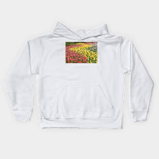 Rows of Tulips in Spring Kids Hoodie